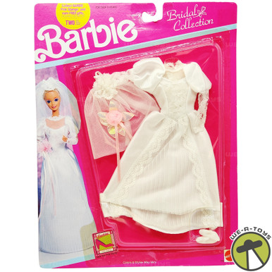 Barbie Bridal Collection Floral Lace Wedding Dress Fashion Mattel 1990 NRFP - We-R-Toys
