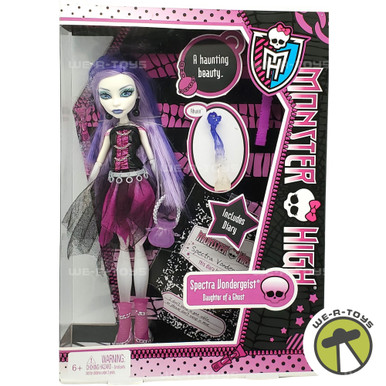 Monster High Spectra Vondergeist Doll with Ferret Rhuen, Accessories, Purple, Model HXH77