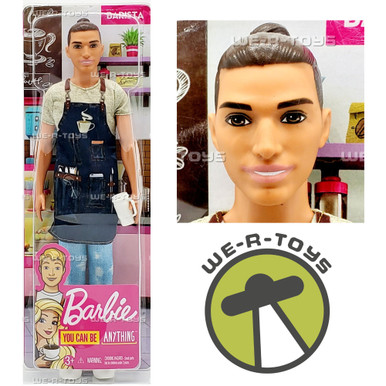 Barbie You Can Be Anything Ken Doll Barista 2018 Mattel FXP03