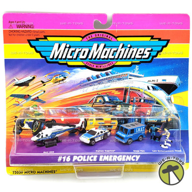 Micro Machines #16 Police Emergency Set of Vehicles & Figures 1996