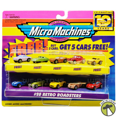 Micro Machines #20 Retro Roadsters Collection with 5 Bonus Cars