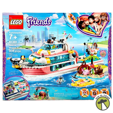 LEGO Friends Rescue Mission Boat 908 Piece Building Set 41381 We