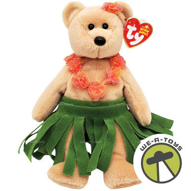 Ty Beanie Babies Alana the Bear Hawaiian with Hula Skirt Plush
