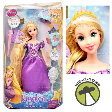 strapless open back dress Disney Princess Rapunzel Fashion Doll HLW03 Posable Dress Sparkly Tiar