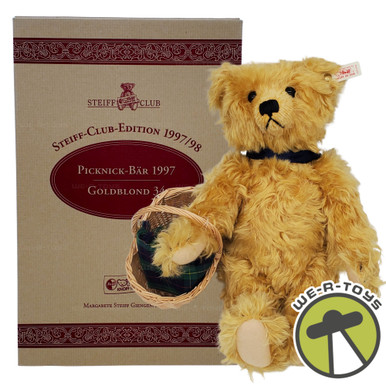 Steiff 1997 Club Picnic Teddy Bear Gold Blond 34 With Box & COA