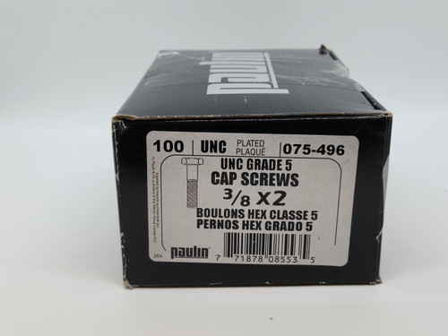 Paulin Hex Head Bolt 3/8" × 2" – Zinc Plated – 100 Pack