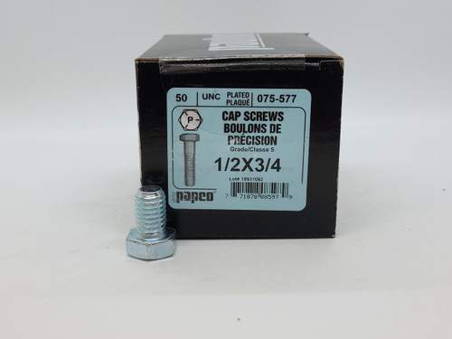 Paulin Hex Head Bolt 1/2" × 3/4" – Zinc Plated – 50 Pack