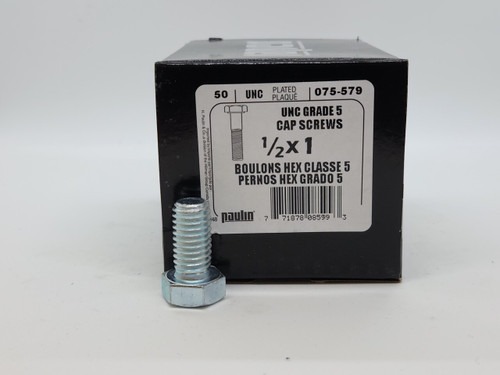 Paulin Hex Head Bolt 1/2" × 1" – Zinc Plated – 50 Pack