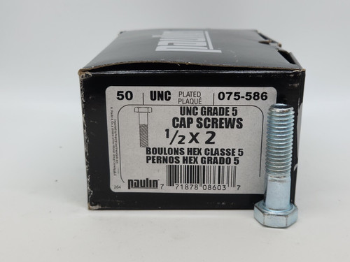 Paulin Hex Head Bolt 1/2" × 2" – Zinc Plated – 50 Pack