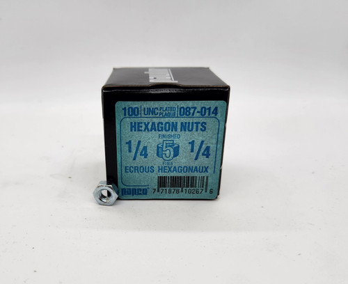 Paulin Hex Nut 1/4"-20 – Zinc Plated – 100 Pack