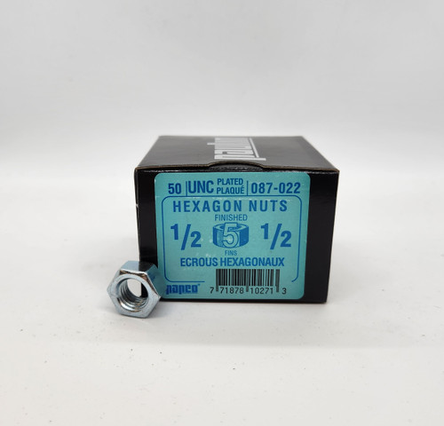 Paulin Hex Nut 1/2"-13 – Zinc Plated – 100 Pack