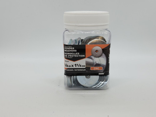 Paulin Fender Washer 1/4" ID × 1 1/4" OD – Zinc Plated – 100 Pack