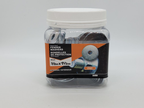 Paulin Fender Washer 3/8" ID × 1 1/2" OD – Zinc Plated – 100 Pack