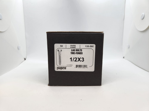 Paulin Hex Head Lag Bolt 1/2" × 3" – Zinc Plated – 50 Pack