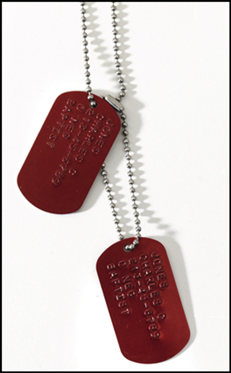 Red sales dog tags