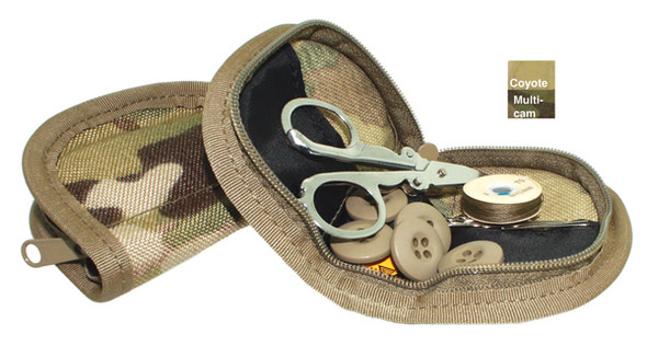 Zippered Military Sewing Kit shown Open and Closed