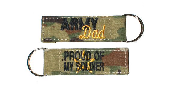 Army Dad Embroidered Keychain