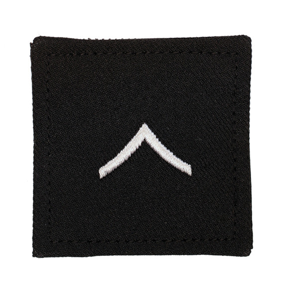 Rank-PVT E2, Private - 1.5"x1.5" Black Sew-On