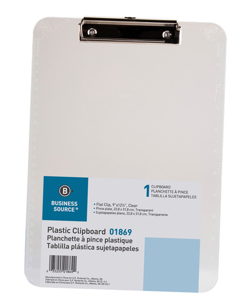 Plastic Clipboard - 9" x 12.5"