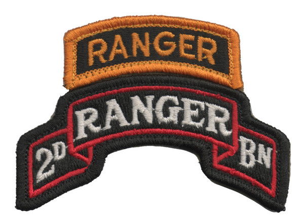 Scroll-75th Regiment 2nd Battalion with Ranger Tab-Dress with Hook Fastener