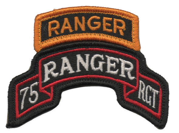 Scroll-75th Regiment with Ranger Tab-Dress with Hook Fastener