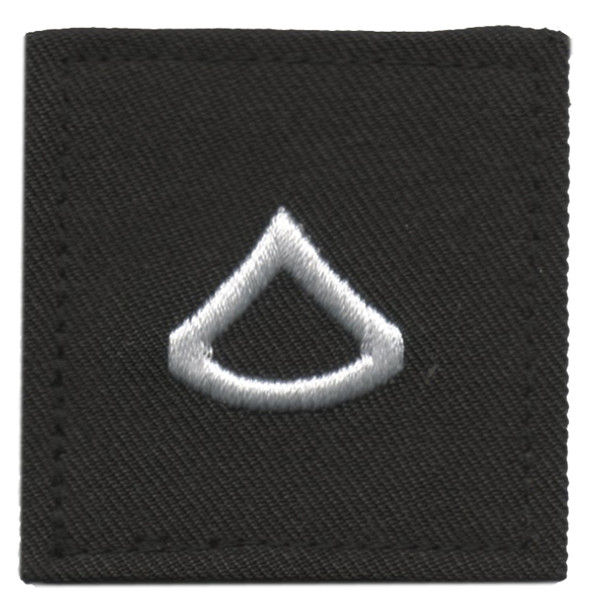 Rank-PFC E3, Private First Class- 2"x2" Black with hook fastener