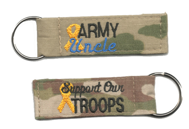 Army Uncle Embroidered Keychain