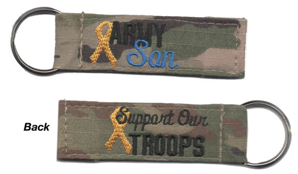 Army Son Embroidered Keychain