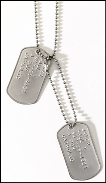 Dog Tags and Silver Chain-Issue, personalized