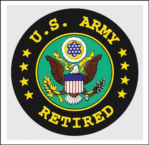 U.S. Army Retired Decal - 4.25" x 4.38"