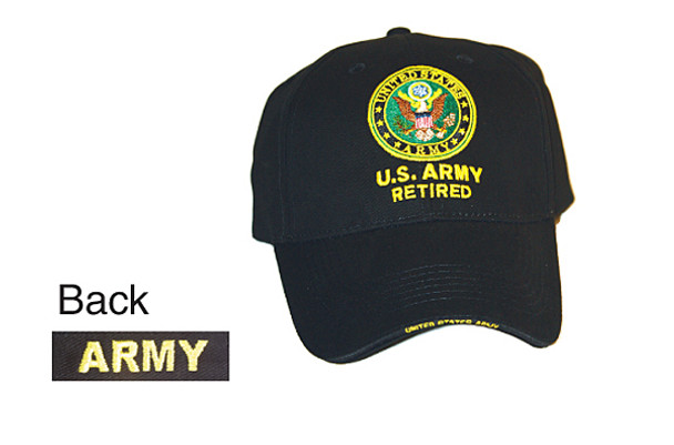Hat - Army Retired Black
