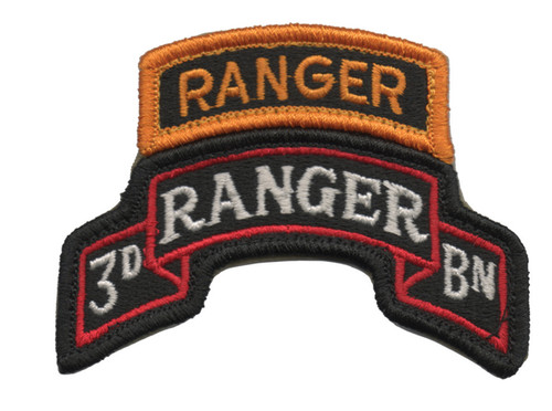 Scroll-75th Regiment 3rd Battalion with Ranger Tab-Dress with Hook Fastener