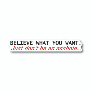 "BELIEVE WHAT YOU WANT" Decal