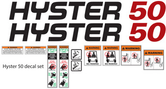 Hyster 50 Forklift Decal Kit
