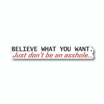 "BELIEVE WHAT YOU WANT" Decal