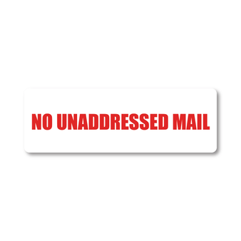 "No Unaddressed Mail" Decal