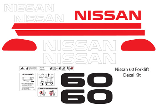 Nissan 60 Forklift Decal Kit. Reflective/High Bond Nissan 60 Forklift Decal Kit. Reflective/High Bond
