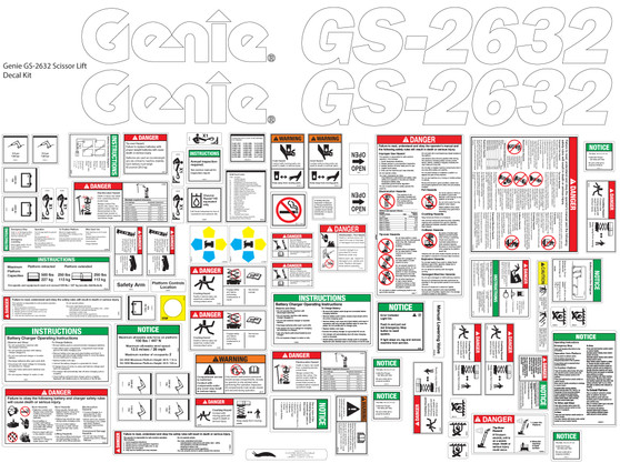 Genie GS-2632 Decal Kit