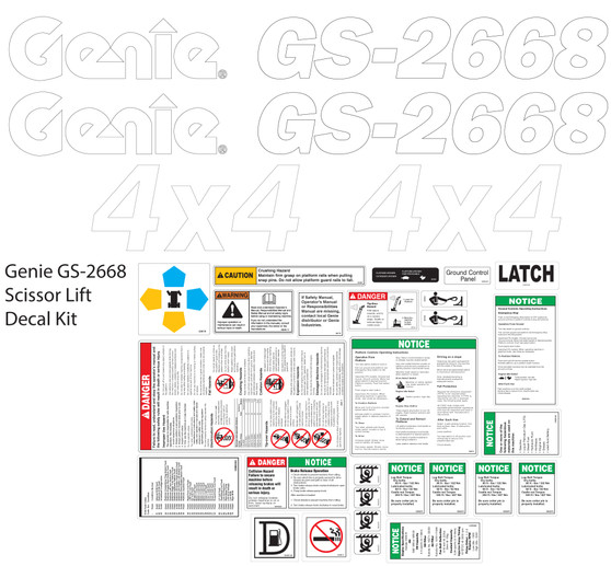 Genie GS-2668 Decal Kit