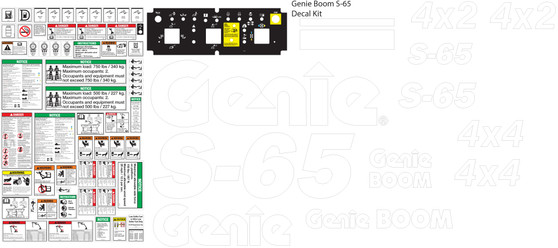 Genie Boom S-65 Decal Kit