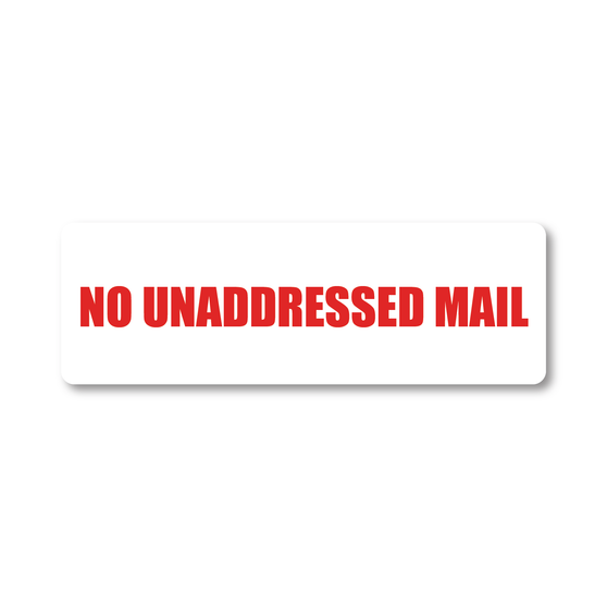 "No Unaddressed Mail" Decal