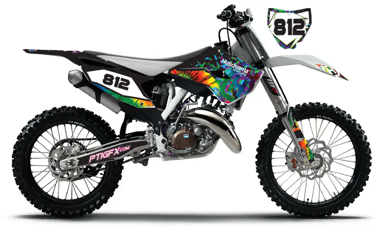 "420" Graffix Kit displayed on a 2015 Husqvarna TC125