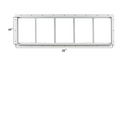 Fixed Transom Window with Tempered Glass Window Dimensions 10" x 35"