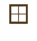 Brown Fixed 12" x 12" Square Window with Tempered Glass Front