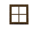 Brown Fixed 12" x 12" Square Window with Tempered Glass Back