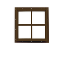 Brown Fixed 16" x 16" Square Window with Tempered Glass Back