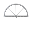 Fixed Sunburst Window with Tempered Glass Window Bottom Dimensions 30"