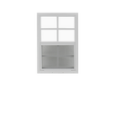 White Vertical Slider 14" x 21" Window with Tempered Glass Front