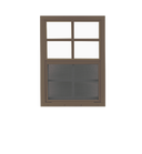 Brown Vertical Slider 20" x 30" Shed Window with Tempered Glass Front