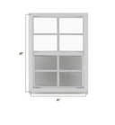 Vertical Slider Window with Tempered Glass Window Dimensions 21" x 36"